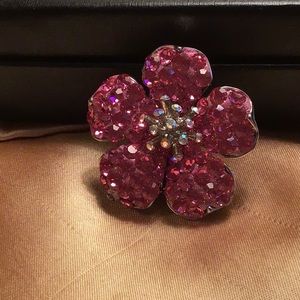 Vintage stretch pink/Clear faux crystals